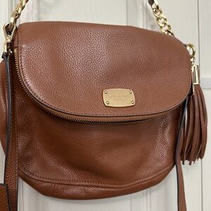 Michael Kors tan leather fold over crossbody